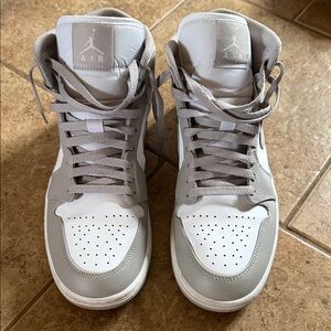 Nike Gray and White Air Jordan Sneakers